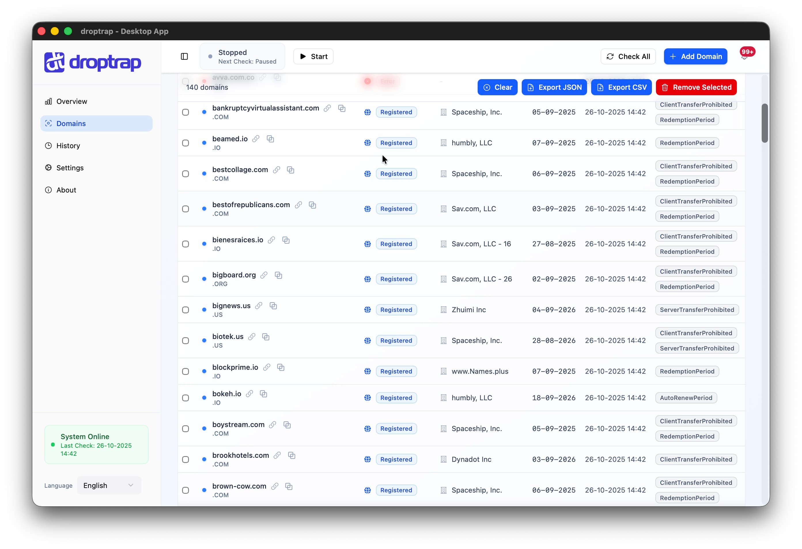 Droptrap Advanced WHOIS and Proxy Configuration